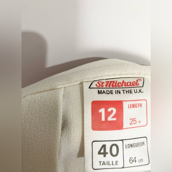 Vintage St Michael Pleated Cream Long Tennis Skirt Size 8 - Picture 13 of 14